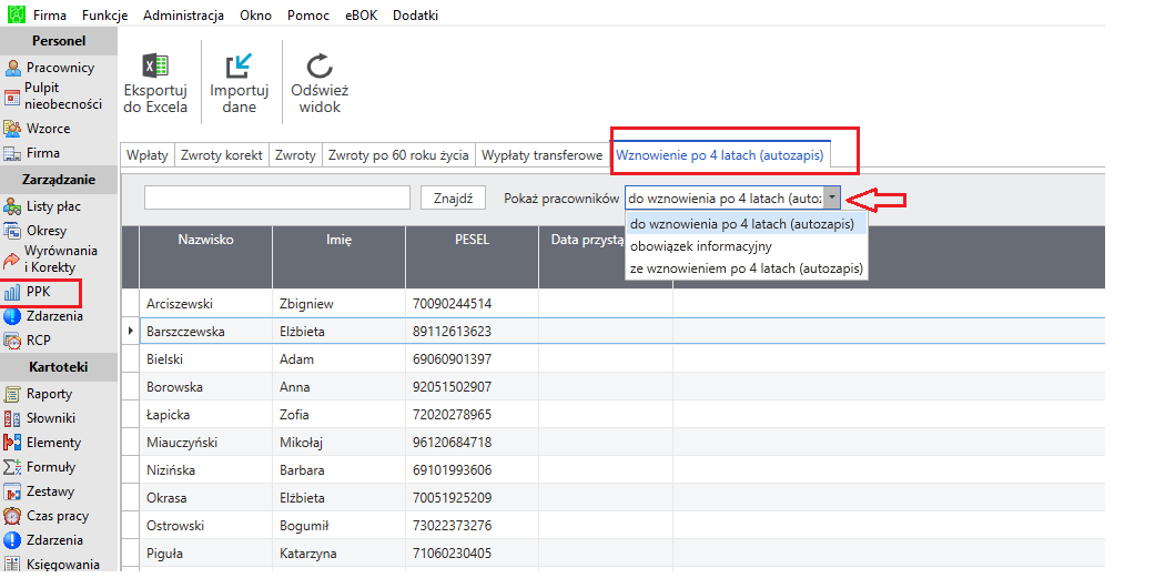 Kip Autozapis Ppk Jak Wprowadzić Zbiorczo Wskazanej Grupie Osób Rezygnację Z Ppk Symfonia 7245
