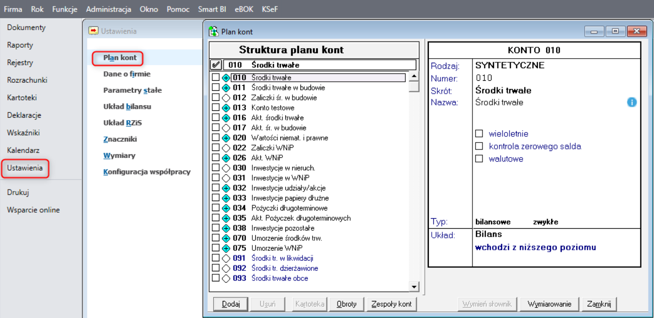 [F50] Krok 6 Modyfikacja planu kont Symfonia Centrum pomocy