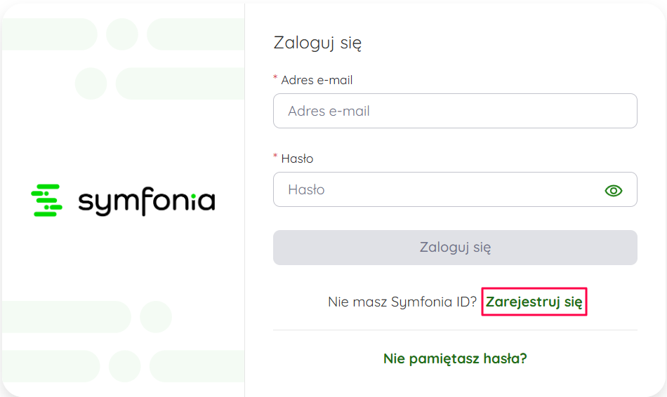 Opcja Zarejestruj się