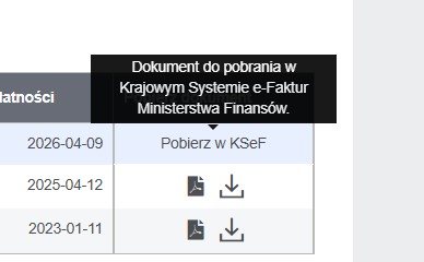 Komunikat dotyczący faktur wystawionych w KSeF