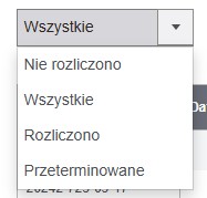 Filtry oraz lista wystawionych faktur w Symfonia eBOK