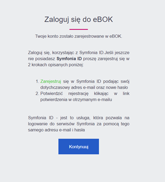 Potwierdzenie utworzenia konta w Symfonia eBOK