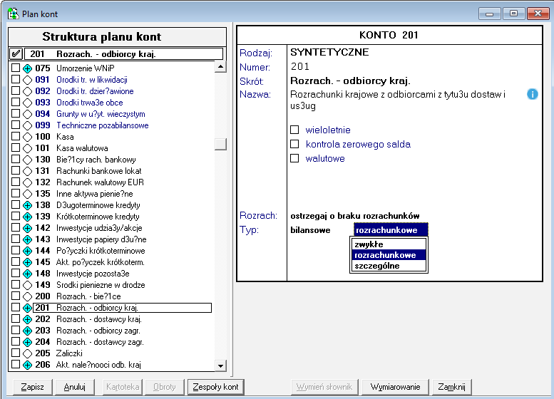 [F50/FKF] Zmiana definicji konta w planie kont Symfonia Centrum pomocy