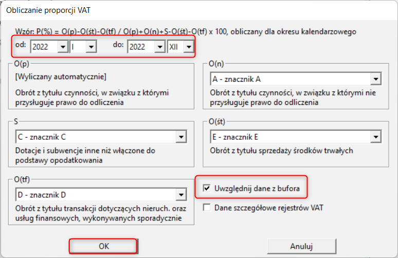 F50fkf Roczna Korekta Proporcji Vat Symfonia Centrum Pomocy 6656